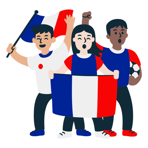 Fãs de futebol da França Desenho PNG