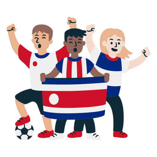 F?s de futebol da Costa Rica Desenho PNG