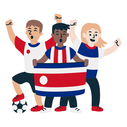 Fãs de futebol da Costa Rica Desenho PNG