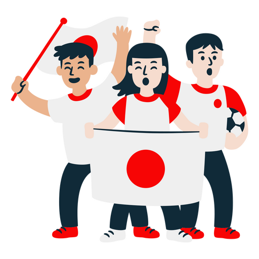 Aficionados al fútbol de Japón Diseño PNG