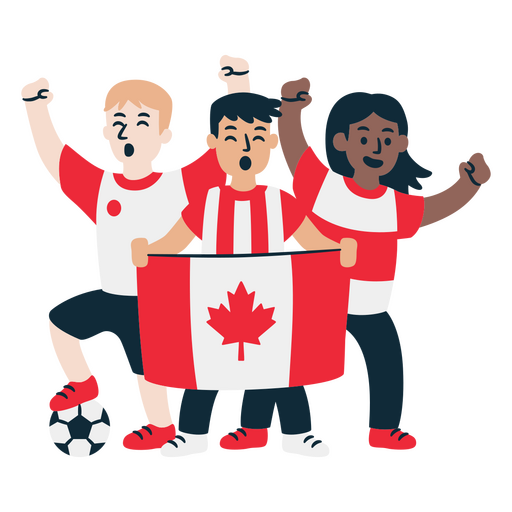 Fãs de futebol do Canadá Desenho PNG