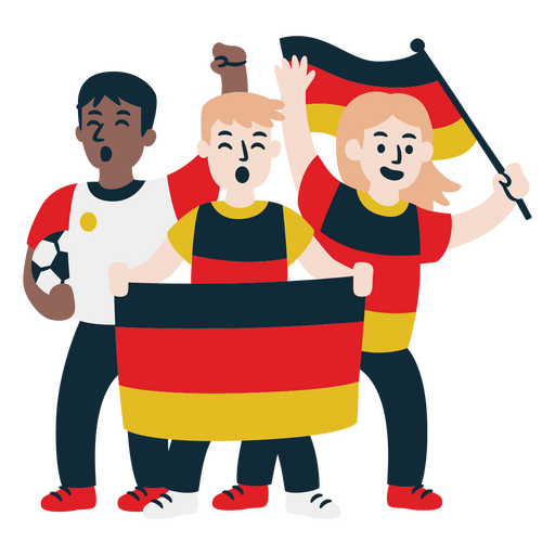 Aficionados al fútbol de Alemania Diseño PNG
