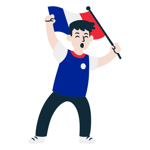 Fanático del fútbol de Francia Diseño PNG