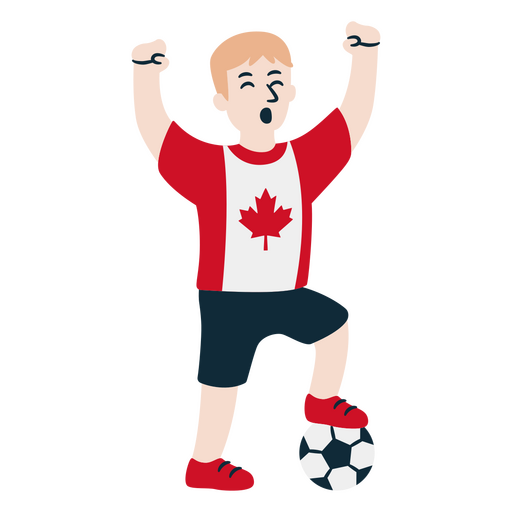 Fanático del fútbol de Canadá Diseño PNG