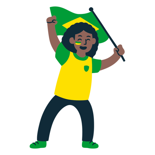 Fanático del fútbol de Brasil Diseño PNG