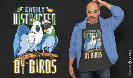 Distracted by birds t-shirt design