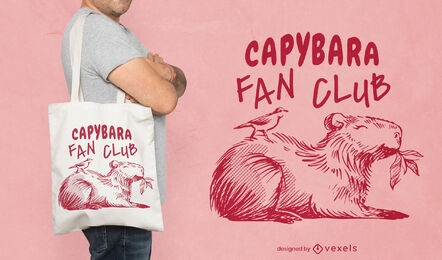 Capubara fan club tote bag design