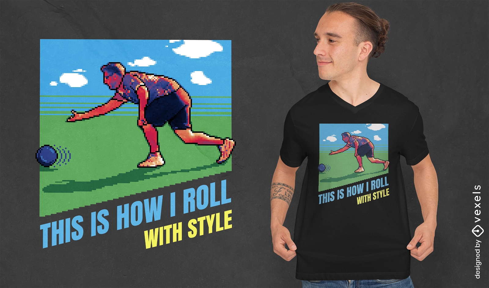 Grass bowling t-shirt design