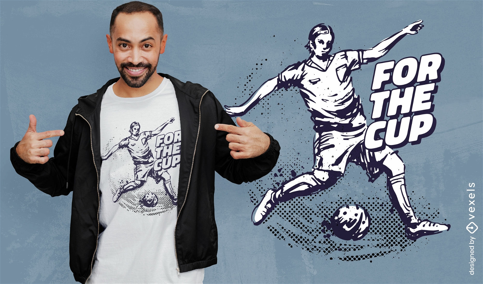 Für das Cup-Fußballspieler-T-Shirt-Design