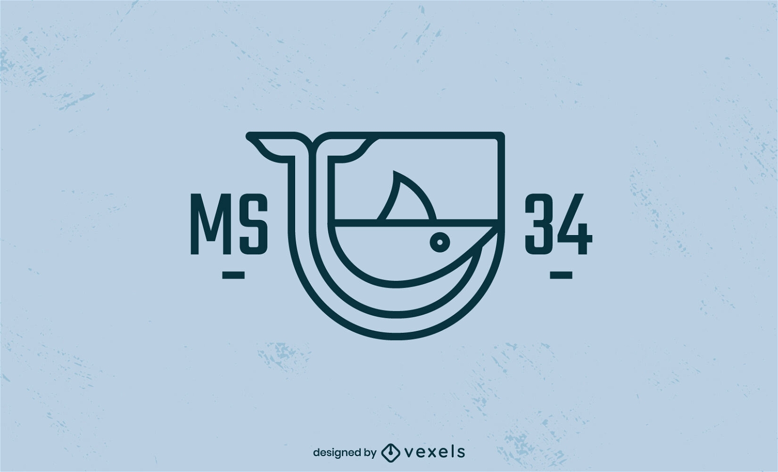Diseño de logotipo mínimo de ballena
