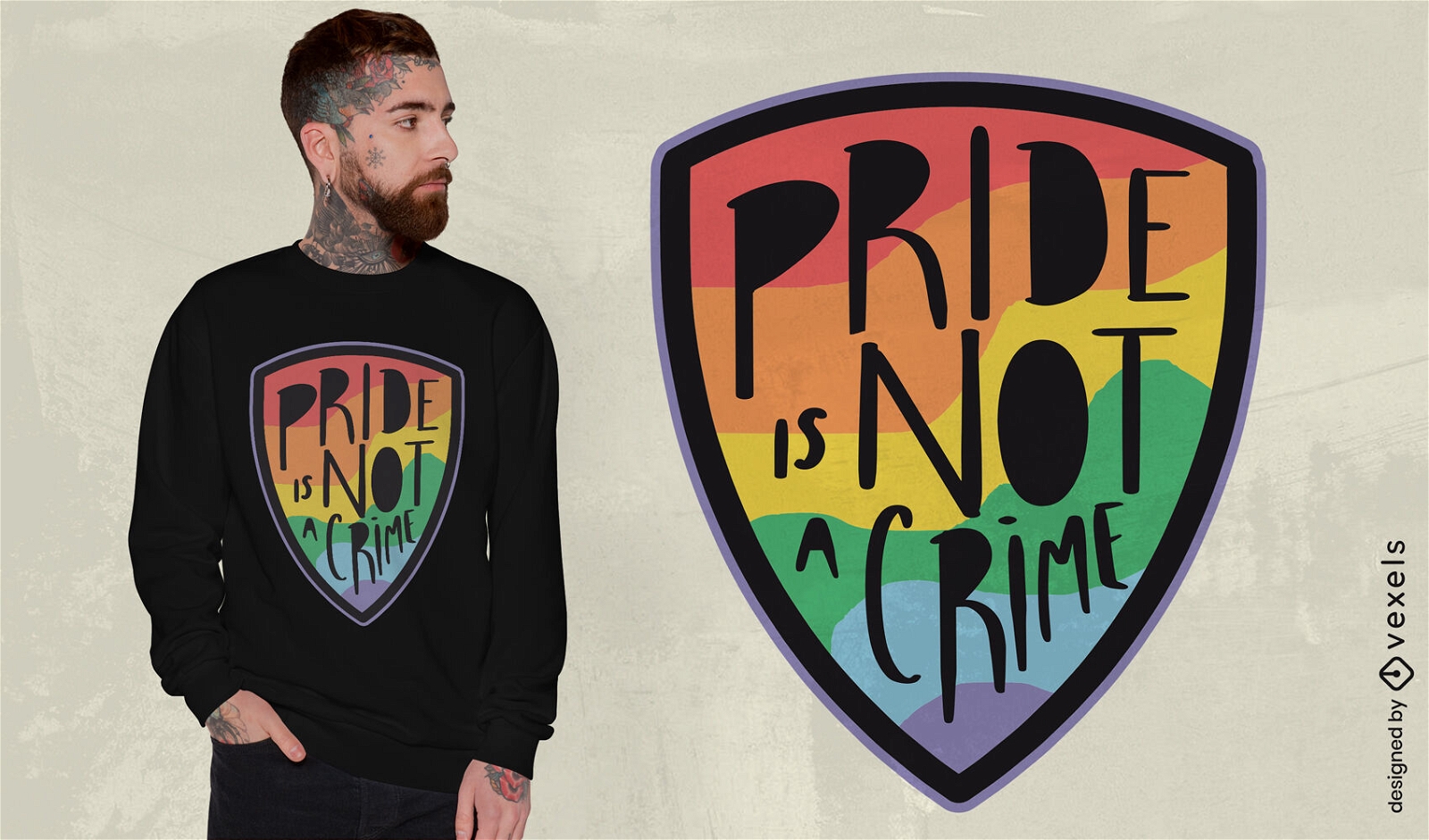 Pride is not a crime badge t-shirt design