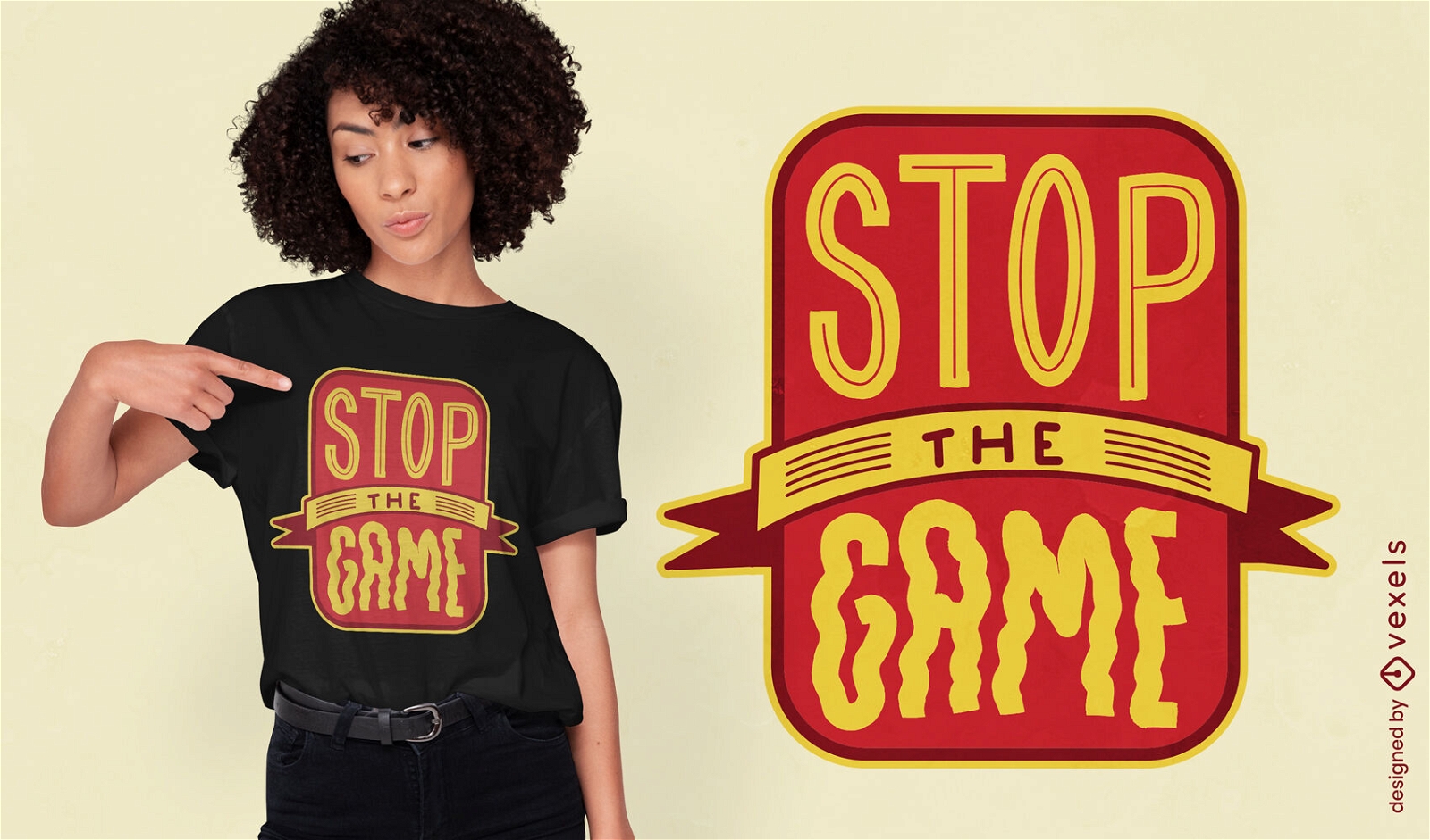 Pare o design da camiseta do jogo