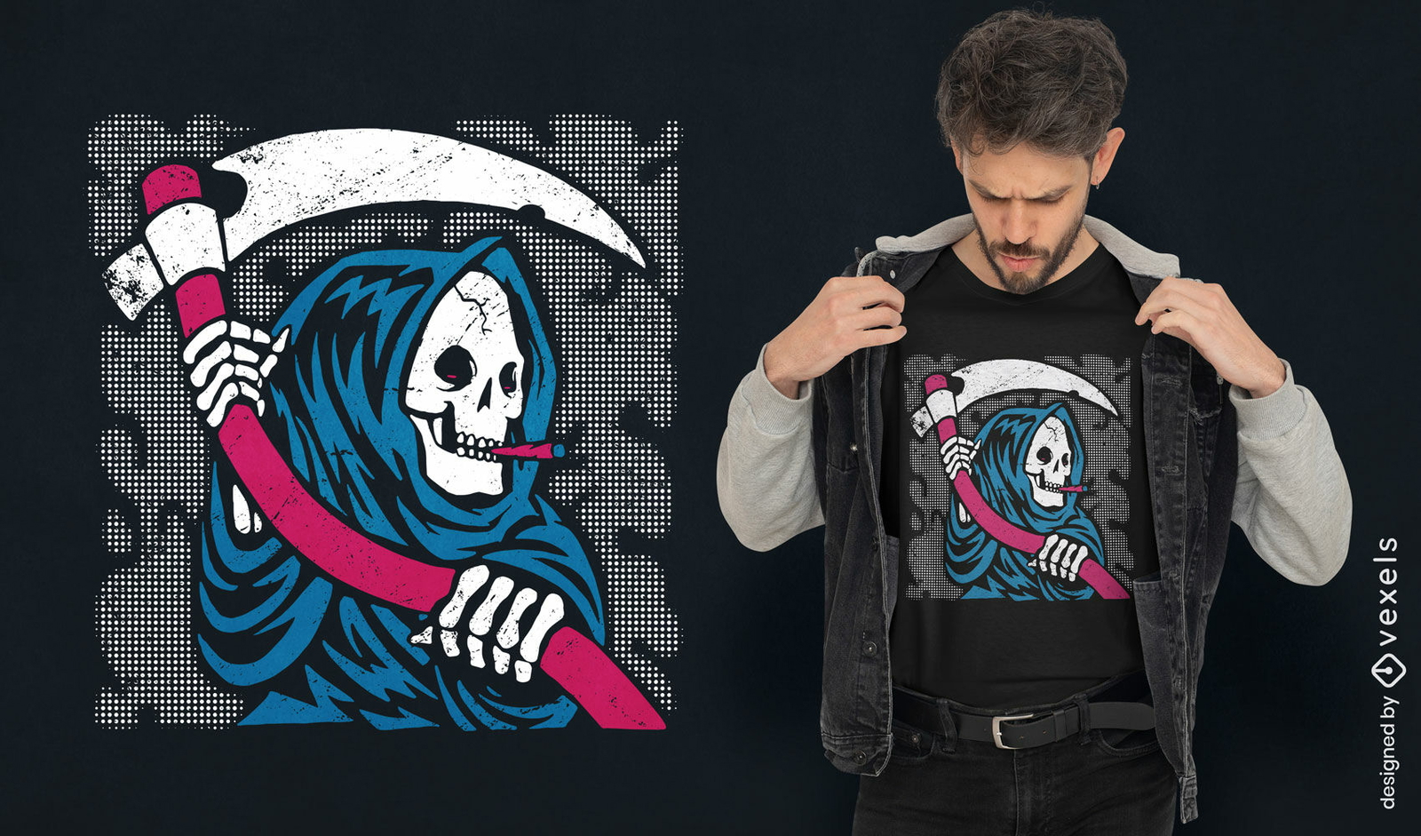 Diseño de camiseta de fumar marihuana Grim Reaper