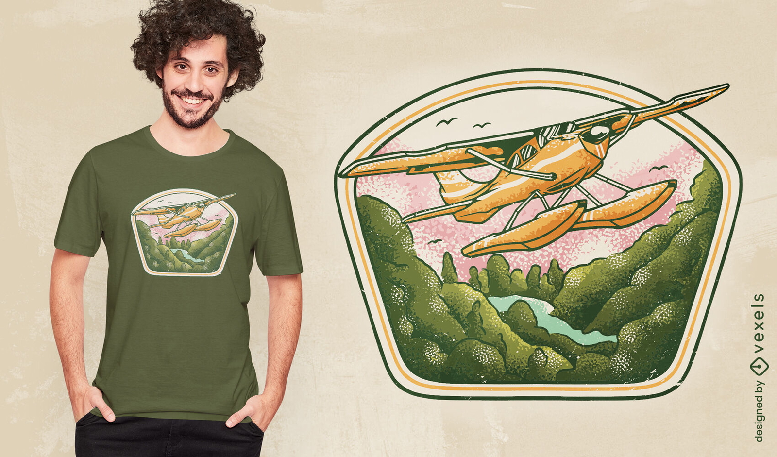 Diseño de camiseta de hidroavión