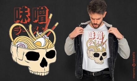 Ramen skull t-shirt design