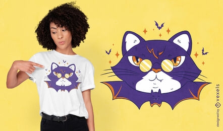 Halloween cat glasses t-shirt design