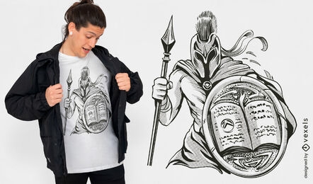 Spartanisches Kriegerbuch-T-Shirt-Design