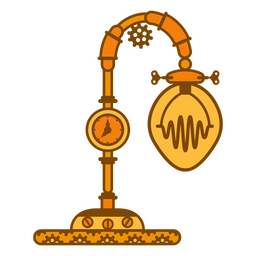 Lâmpada steampunk monocromática Desenho PNG