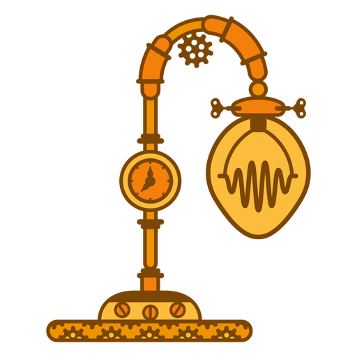 Lâmpada steampunk monocromática Desenho PNG