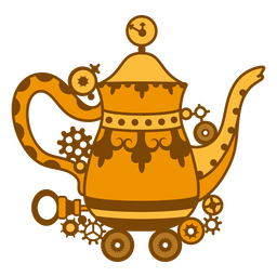 Kaffeekanne einfarbig steampunk PNG-Design
