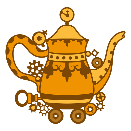 Cafetera steampunk monocromática Diseño PNG