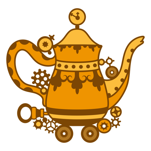 Coffee pot monochromatic steampunk PNG Design