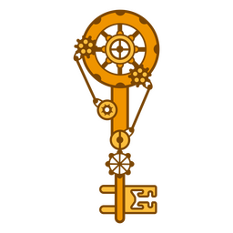 Steampunk monocromático chave Desenho PNG