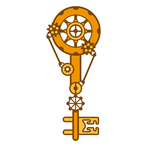 Steampunk monocromático clave Diseño PNG