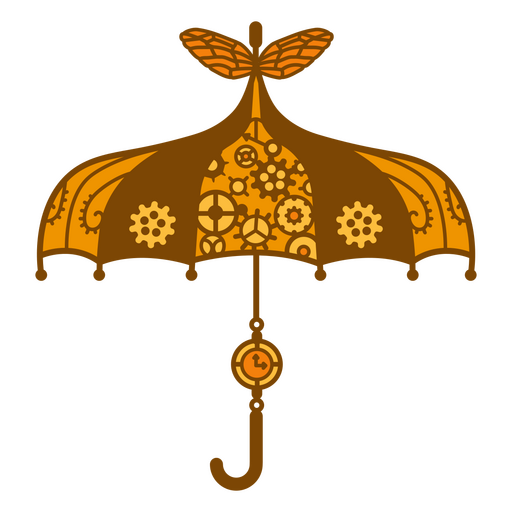 Steampunk monocromático guarda-chuva Desenho PNG