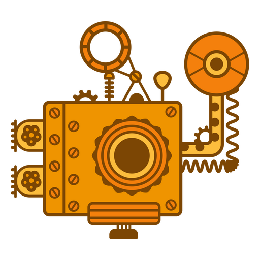 Monochromatische Steampunk-Kamera PNG-Design