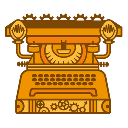 Schreibmaschine monochromatischer Steampunk PNG-Design