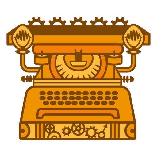 Máquina de escrever steampunk monocromática Desenho PNG