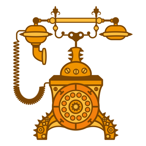 Monochromatisches Steampunk-Telefon