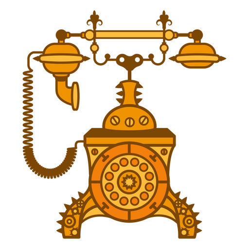 Teléfono steampunk monocromático Diseño PNG