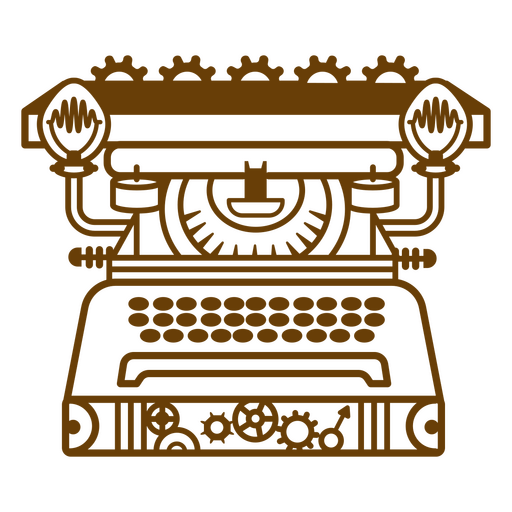 Steampunk de trazo lleno de máquina de escribir Diseño PNG