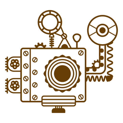 Steampunk de trazo lleno de cámara Diseño PNG