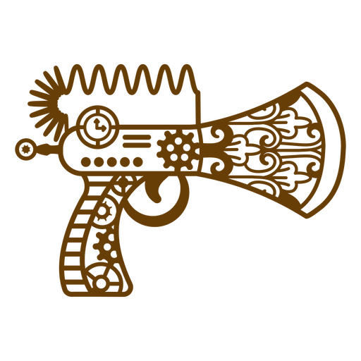 Trazo lleno de armas steampunk Diseño PNG