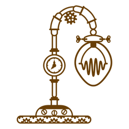 Lampe gefüllter Strich Steampunk PNG-Design