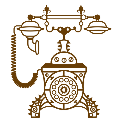 Telephone filled stroke steampunk PNG Design