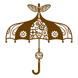 Trazo lleno de paraguas steampunk Diseño PNG
