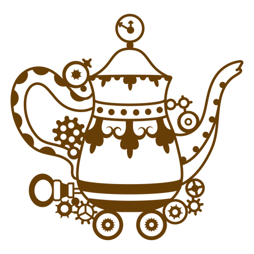 Steampunk teapot PNG Design