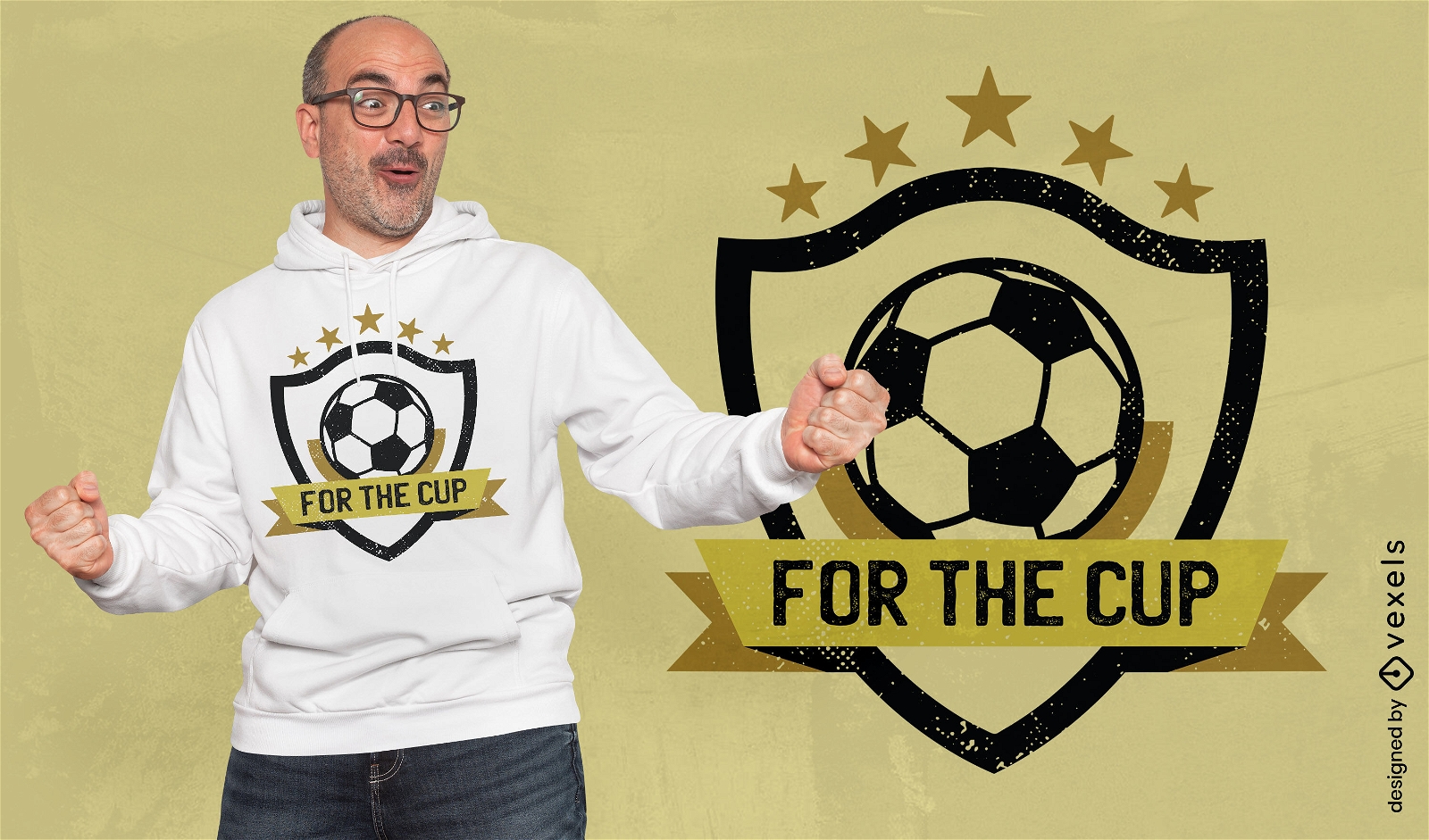 Für den Cup Distressed Fußball T-Shirt Design
