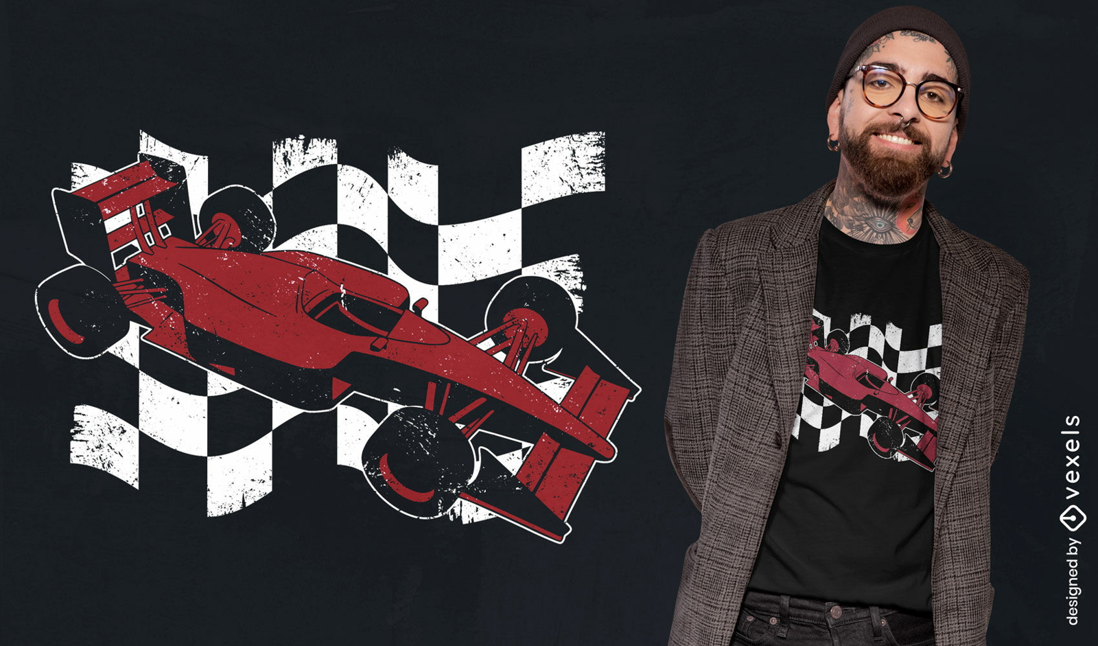 Formel-1-Rennwagen-T-Shirt-Design