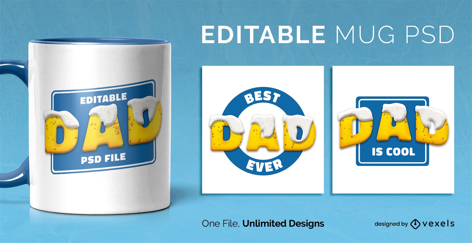 Beer dad mug template scalable