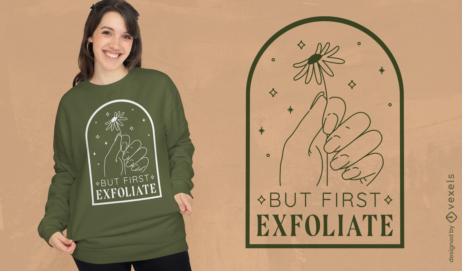 Design de camiseta de esfoliação de beleza natural