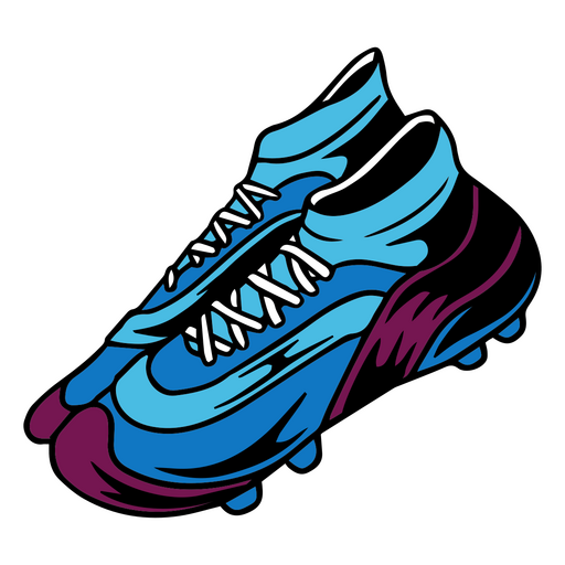Blue and purple soccer cleats  PNG Design