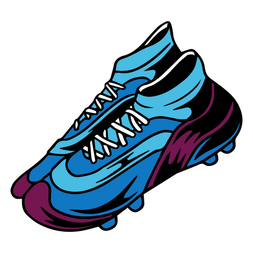 Botines de fútbol azules y morados Diseño PNG