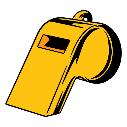 Yellow referee whistle PNG Design