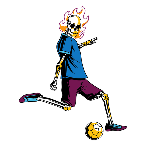 Skeleton in a soccer match PNG Design