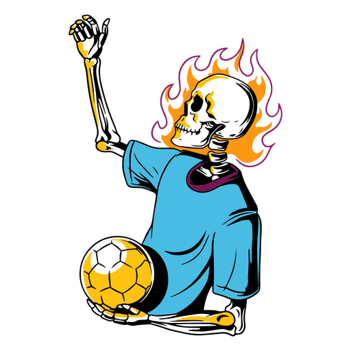 Skelett bei einer Fußballfeier PNG-Design